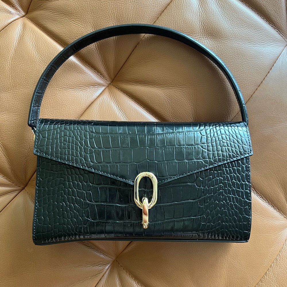 Anine Bing Colette Bag Black Embossed
